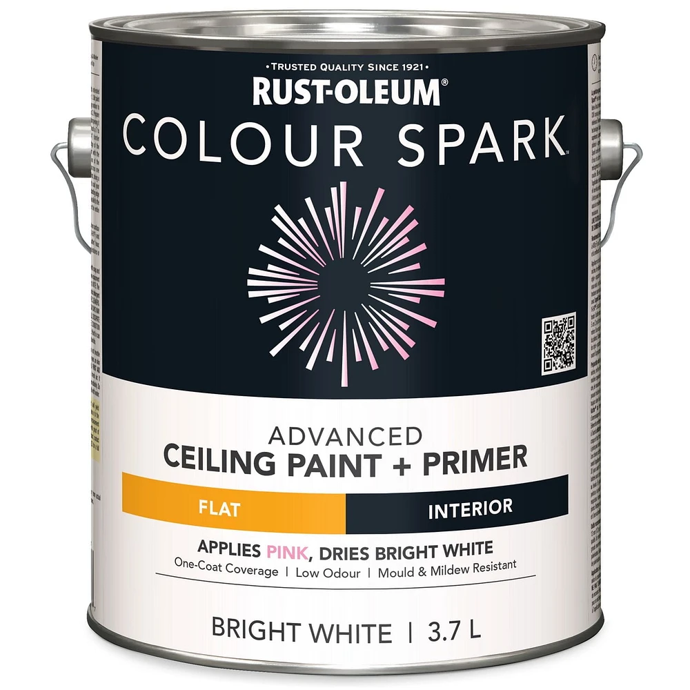 Rust-Oleum Colour Spark™ Paint + Primer, Ceiling Flat, White 3.78 L, 3.78 L