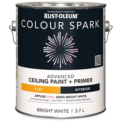 Rust-Oleum Colour Spark™ Paint + Primer, Ceiling Flat, White 3.78 L, 3.78 L