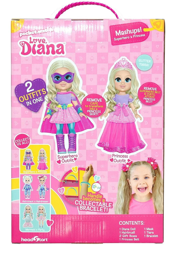 Love, Diana - Poupée Diana Robe de Princesse / Superhéro de 13"