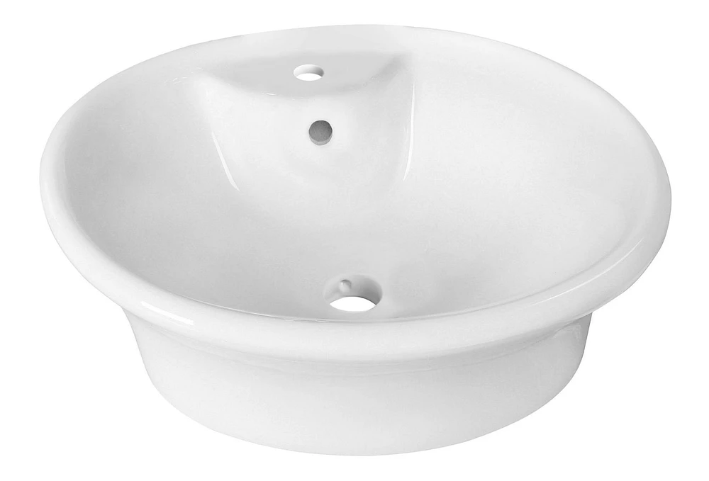 American Imaginations AI-31399 16,5 pouces W au-dessus du navire blanc de compteur pour le perçage de centre de 1 trou