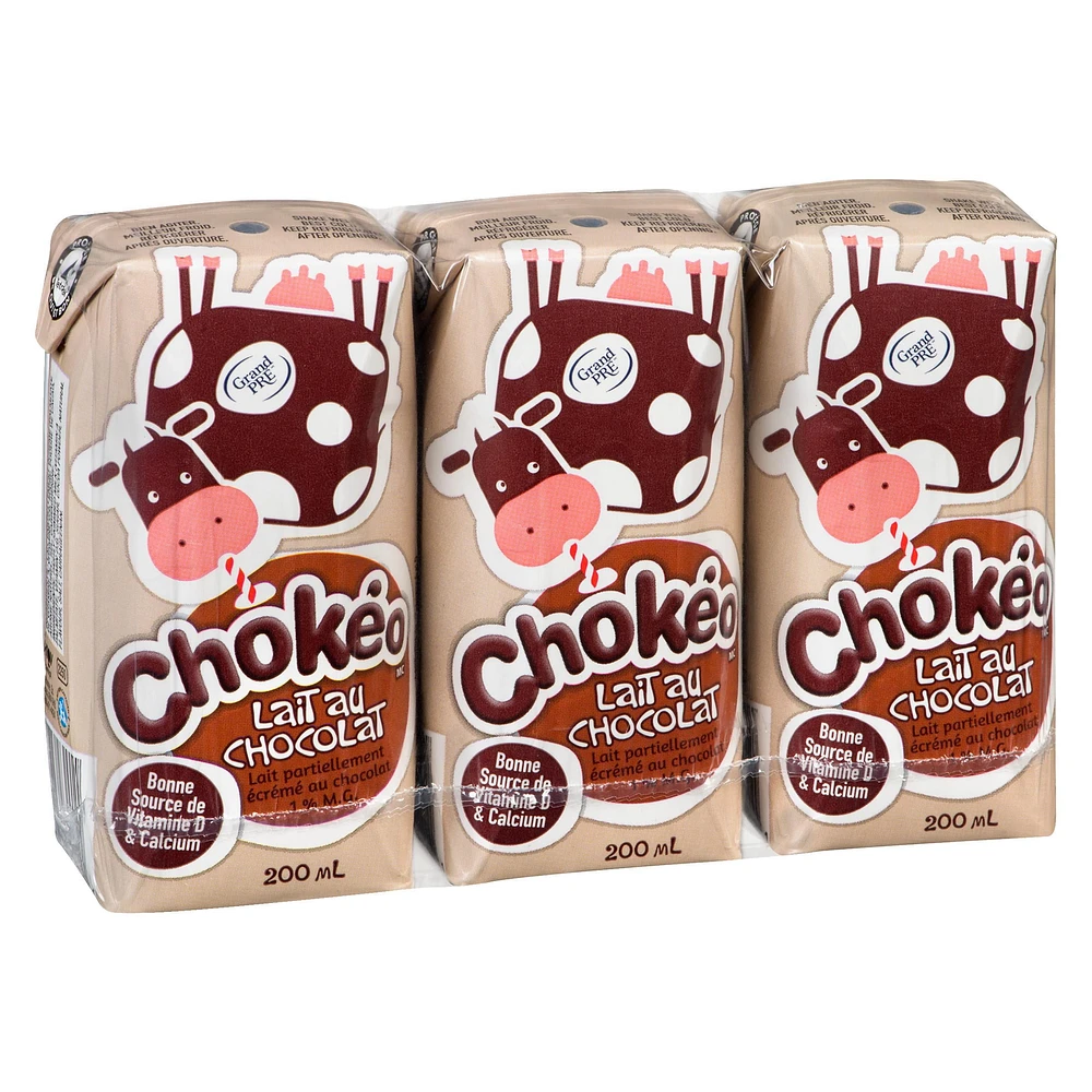 CHOKEO 1% UHT CHOCOLATE MILK, 3 x 200ml