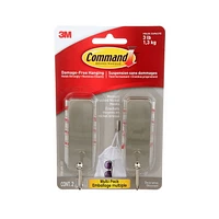 Command™ Hook 17034BN-2EF, Brushed Nickel, 2 Hooks/4 Strips/Pack, Medium