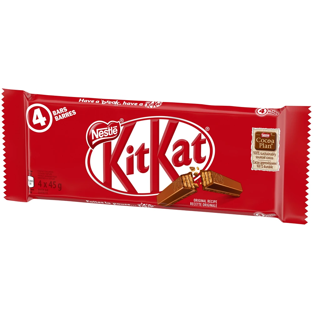 NESTLÉ KITKAT Milk Chocolate Wafer Bars 4-Pack 4 x 45g, 4 x 45 G
