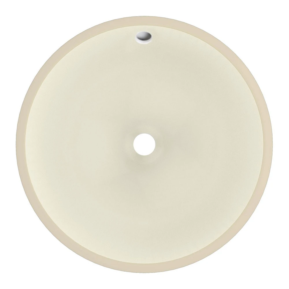 American Imaginations 16-in. W Round Bathroom Undermount Sink Set In Biscuit - Chrome Hardware AI-26773