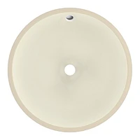 American Imaginations 16-in. W Round Bathroom Undermount Sink Set In Biscuit - Chrome Hardware AI-26773