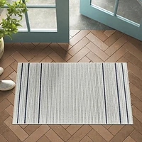Rug Branch Maise Abstract Indoor Outdoor Area Rug, Cream Blue, Modern - Entryway, Hallway, Bathroom, and Kitchen