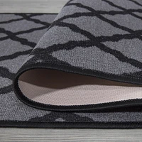 Tapis élégant à motif de treillis à sous-couche en caoutchouc de la collection Glamour