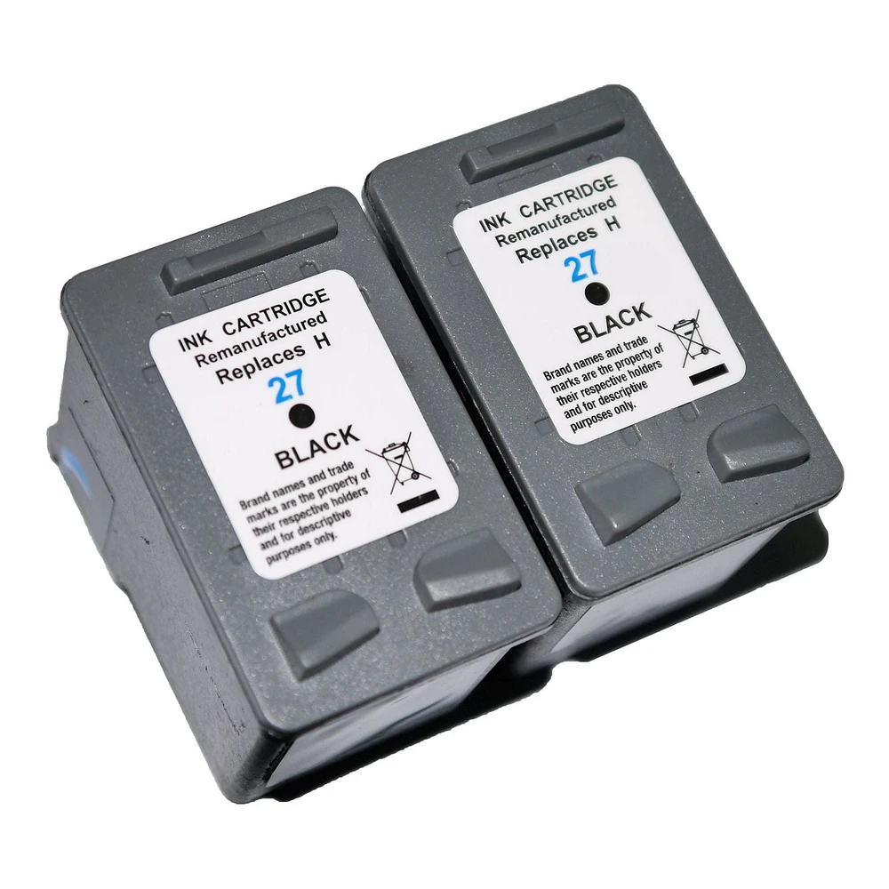 L-ink 2 Pack Compatible HP 27 Black Ink Cartridge (C8727AN)