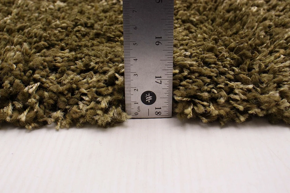 ECARPET Lotus Mod Olive Shag 4'0" x 5'7"
