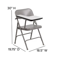 Lot de 2 pièces - Chaise pliante en acier de première qualité avec bras de tablette pour droitier