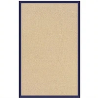 Linon Athena Cotton Rug in Sisal and Blue-2'6" x 8'