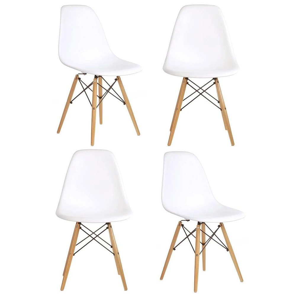 Chaise de salle à manger noire Take Me Home avec pieds en bois naturel – Lot de 4, robuste et durable avec siège noir confortable, parfaite pour les salles à manger et les intérieurs modernes