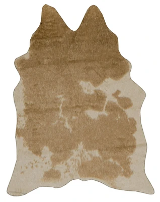 Faux Cowhide Mini Caramel Cream Mix Accent Rug