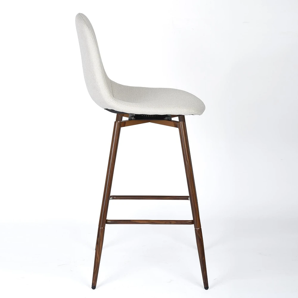 Homycasa Set of 2 Barstool Swivel Counter Stools Sleek Upholstery Barstool with Ergonomics Curved Seat