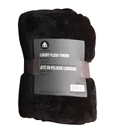 Jeté en peluche royale luxueuse de hometrends - noir Ultra doux