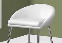 Monarch Specialties Tabouret De Bar, Lot De 2, Hauteur Du Comptoir, Cuisine, Métal, Pu D'aspect Cuir, Blanc, Chrome, Contemporain, Moderne