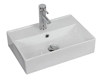 American Imaginations AI-31208 19,75 pouces W au-dessus du navire blanc de compteur pour le perçage de centre de 1 trou