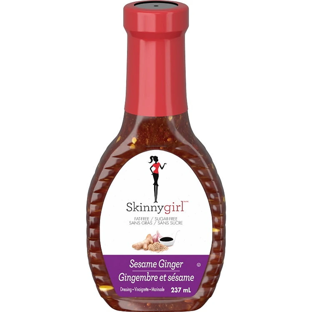Skinnygirl Gingembre et Sésame, Sans Gras, Sans Sucre Viangrette, 237mL Bouteille verre, 237 mL