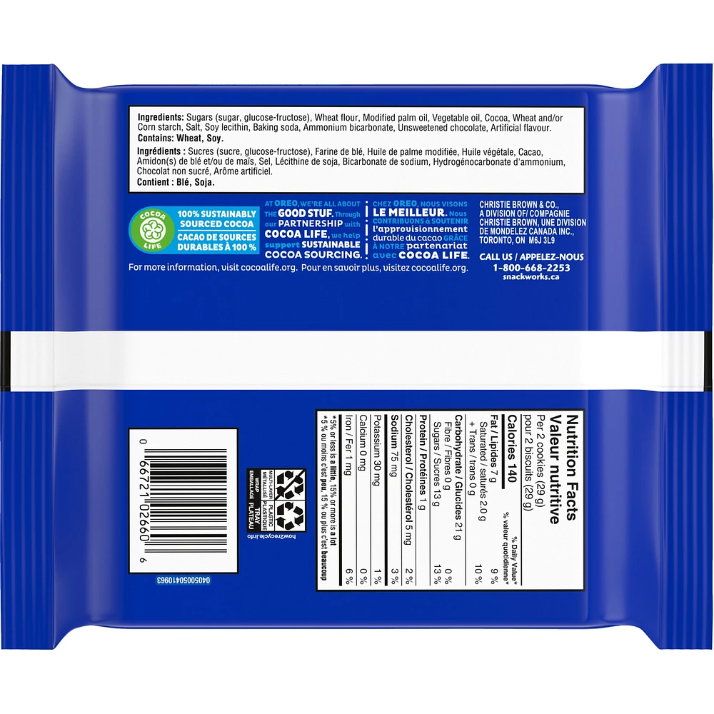 Oreo Double Stuf Chocolate Sandwich Cookies, 261 g