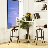 Homy Casa Lot de 2 tabourets de bar pivotants - Tabourets de bar de comptoir à hauteur réglable de 27 à 30 pouces avec siège en bois et repose-pieds en métal