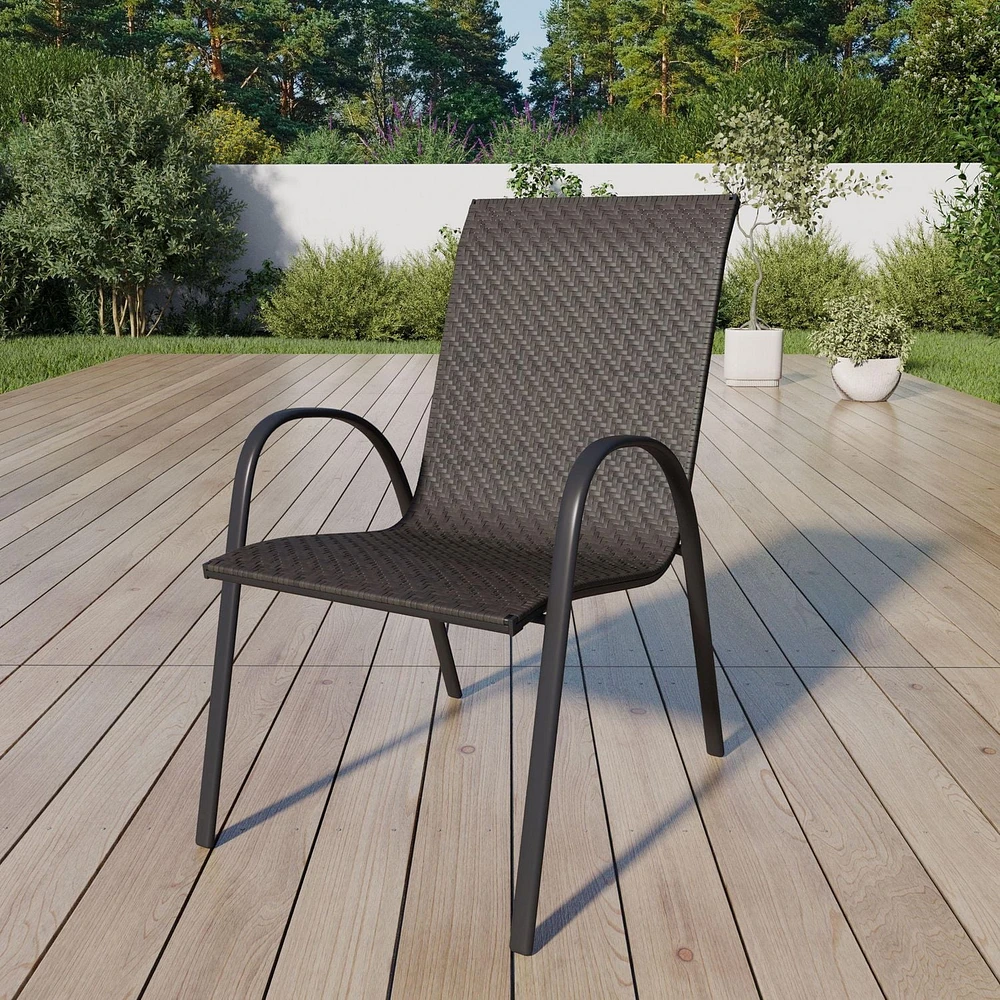 Chaise empilable en osier Mainstays Conception compacte