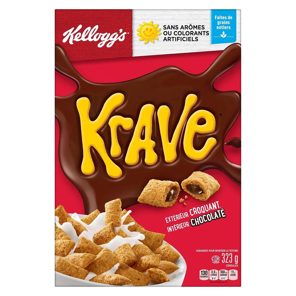 Céréales Kellogg's Krave Saveur de chocolat, 323 g 323 g