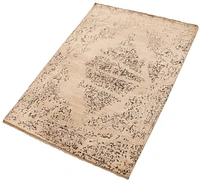 ECARPETGALLERY 5'4" x 7'3" Transitional Finest Oushak Hand-knotted Area Rug for Living Room, Dining Room and Bedroom in Ivory