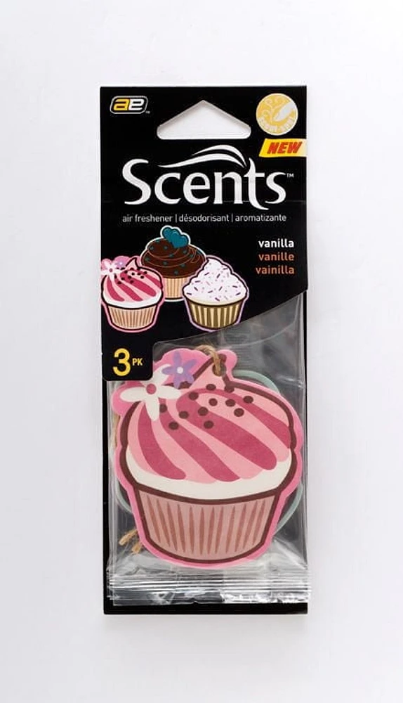 Auto Expressions Scents Air Freshner Novelty Paper, Cupcakes - Pack of 3
