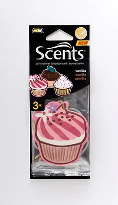 Auto Expressions Scents Air Freshner Novelty Paper, Cupcakes - Pack of 3
