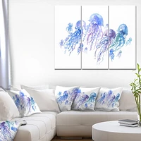 Design Art Groupe De Méduses Bleu Violet Art Sur Toile