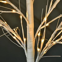 Outsunny 5FT Garden Birch Tree Light with 58 Warm LEDs and 8 Light Modes, DIY Artificial Tree Lamp for Outdoor and Indoor Birthday Wedding Party