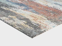 Tapis tissé Cranfield rouge foncé et bleu pâle