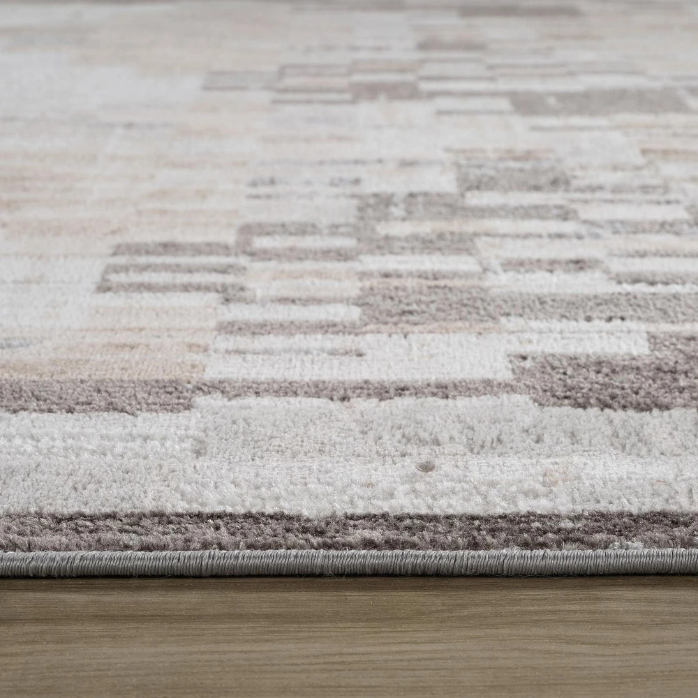 Rug Branch Cadence Abstract Indoor Area Rug, Cream Brown, Modern - Living Room, Bedroom, Dining Room, and Kitchen<br>