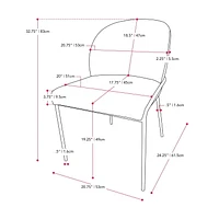 Chaises de salle à manger rembourrées à dossier haut Blakeley avec pieds en métal