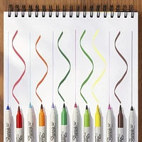 Sharpie Brush Twin Marqueurs permanents, marqueur à pointe pinceau et marqueur à pointe ultra fine, assortis, 12 pièces 12 unités