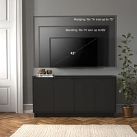 Prepac Buffet 4 portes Simply Modern Blanc