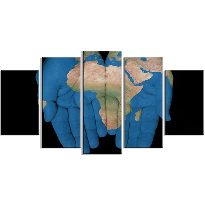 Design Art Carte Africaine Dans Nos Mains Art Sur Toile