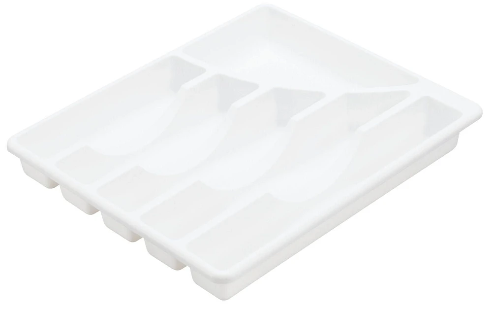 Plateau de coutelleries de Sterilite en blanc à 5 compartiments 1 plateau
