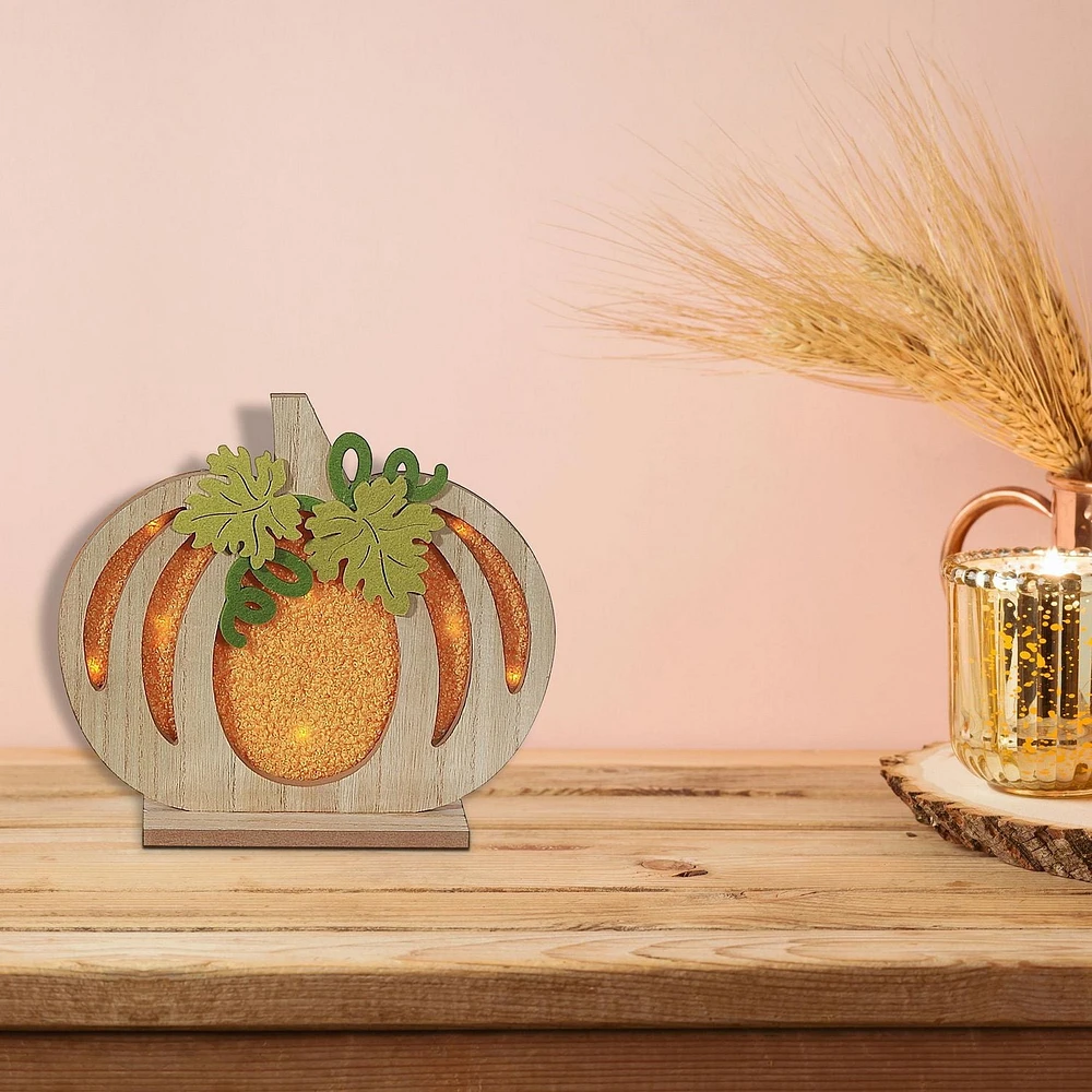 Citrouille En Bois À Led