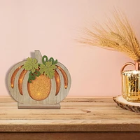 Citrouille En Bois À Led