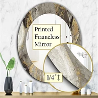 Designart 'Painted Gold Stone' Miroir Traditionnel - Miroir Mural Ovale ou Rond - 24x36