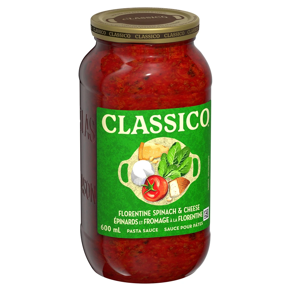 Classico Florentine Spinach & Cheese Pasta Sauce, Classico Spinach & Tomato 600ML