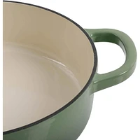 Crock-Pot Artisan 5 Qt Enameled Cast Iron Braiser Pan W/Lid, Pistachio Green, Round