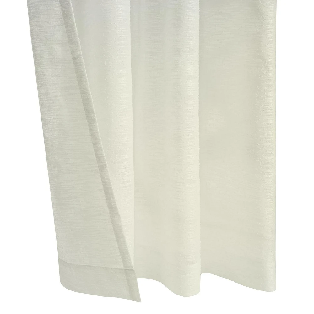 Loft Living Banan Transparent panneau de rideau à œillets 52 x 108 in Blanc cassé