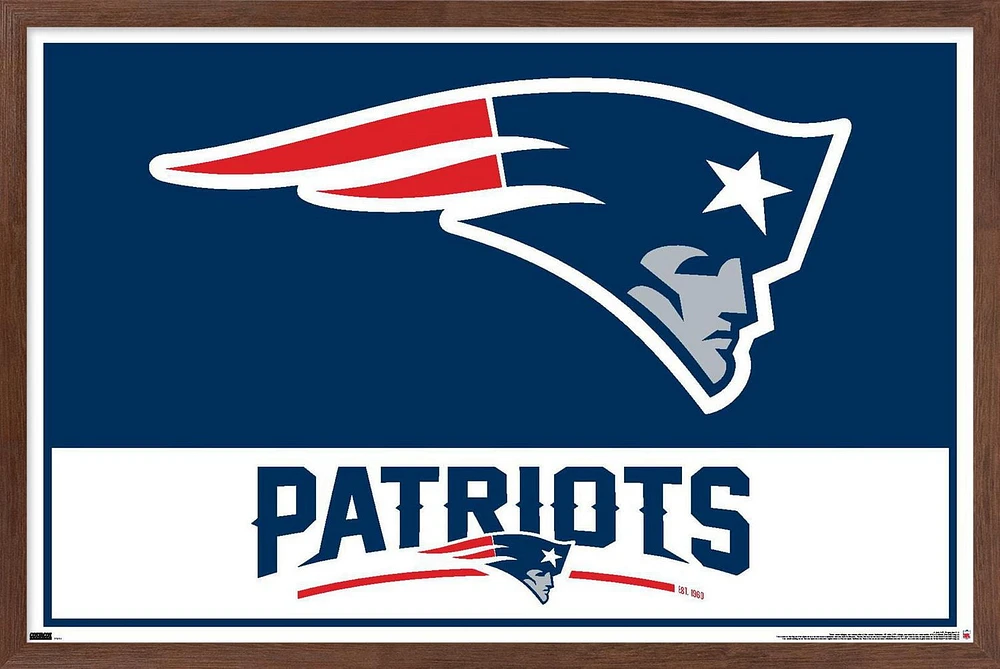 NFL New England Patriots - Logo 21 Wall Poster, 22.375" x 34" Framed