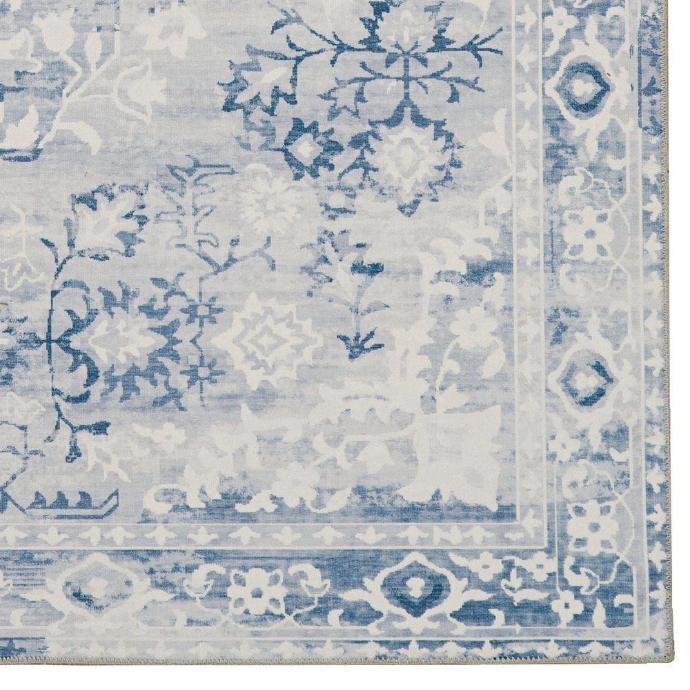 Harris 2' x 3' Washable Accent Rug, Grey and Ivory
