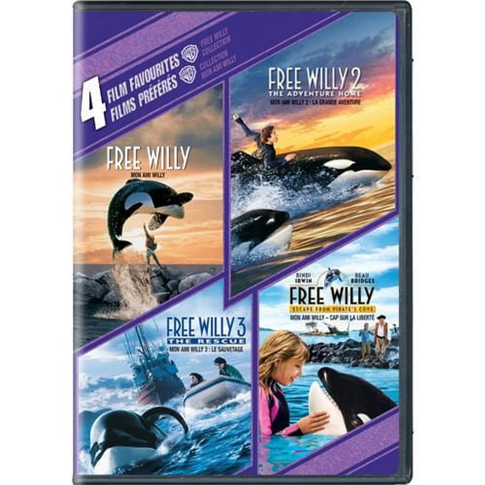 4 Film Favorites: Free Willy Collection - Free Willy / Free Willy 2: The Adventure Home / Free Willy 3: The Rescue / Free Willy: Escape From Pirate's Cove (Bilingual)