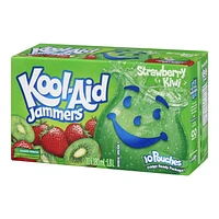 Kool-Aid Jammers, Strawberry Kiwi, 10 x 180 mL Pouches