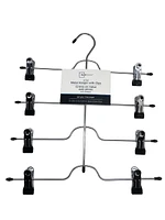 Mainstays, Cintres Multifonctionnels en Métal pour Pantalons / Jupes avec Clips Réglables, noir Cintre en métal avec clips