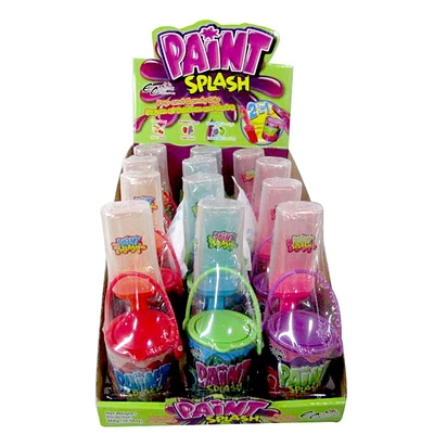 Paint Splash 2 en 1 - Sucettes et bonbons à tremper.  3 saveurs délicieuses Paint Splash 2 en 1 Sucettes